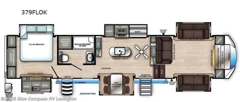 2021 Forest River Sandpiper Luxury 379FLOK - Used Fifth Wheel For Sale by Blue Compass RV Lexington in Georgetown, Kentucky features Slideout