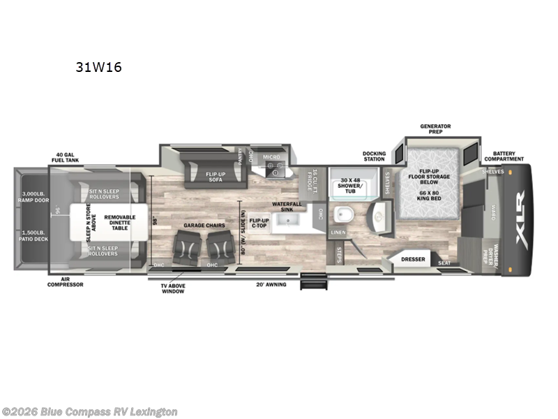 2026 Forest River XLR Nitro 31W16 - Used Toy Hauler For Sale by Blue Compass RV Lexington in Georgetown, Kentucky features Slideout
