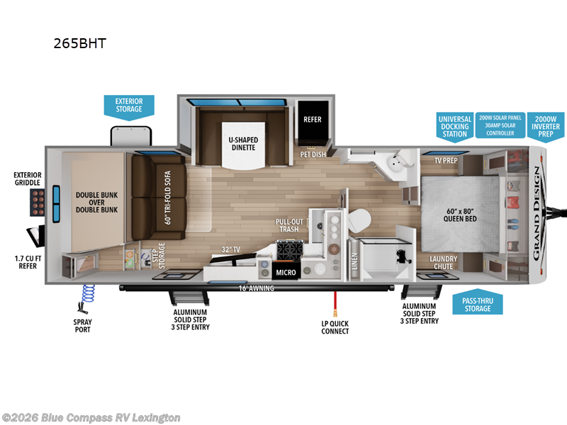 2026 Grand Design Transcend 265BHT - New Travel Trailer For Sale by Blue Compass RV Lexington in Georgetown, Kentucky features Slideout