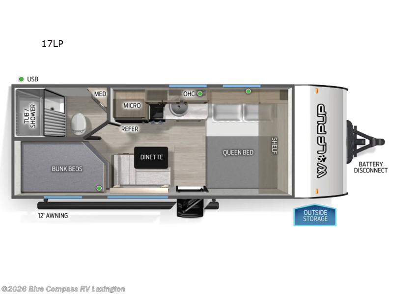2026 Forest River Cherokee Wolf Pup 17LP - New Travel Trailer For Sale by Blue Compass RV Lexington in Georgetown, Kentucky
