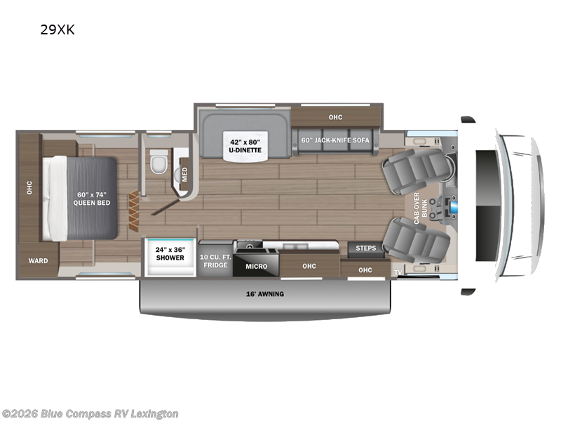 2026 Jayco Redhawk 29XK - New Class C For Sale by Blue Compass RV Lexington in Georgetown, Kentucky features Slideout