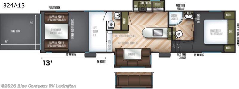 2019 Forest River Vengeance Rogue 324A13 - Used Toy Hauler For Sale by Blue Compass RV Lexington in Georgetown, Kentucky features Slideout
