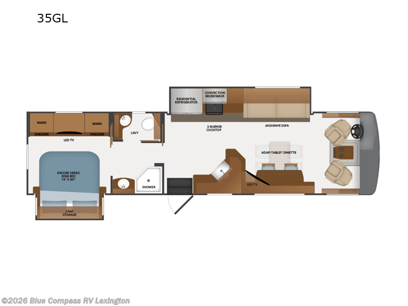 2022 Fleetwood Bounder 35GL - Used Class A For Sale by Blue Compass RV Lexington in Georgetown, Kentucky features Slideout