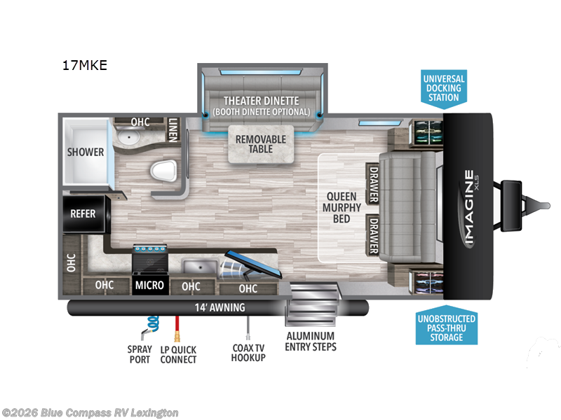 2022 Grand Design Imagine XLS 17MKE - Used Travel Trailer For Sale by Blue Compass RV Lexington in Georgetown, Kentucky features Slideout