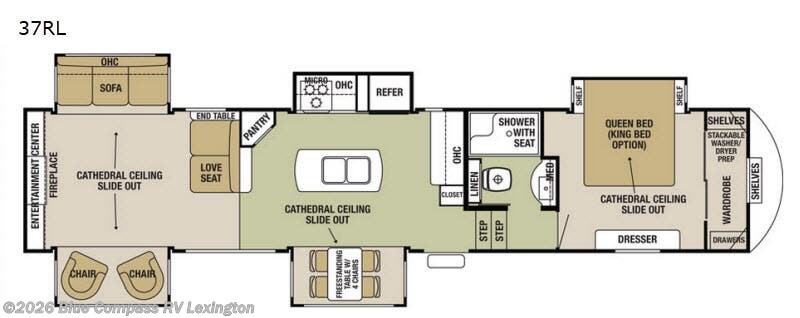 2018 Forest River Cedar Creek Silverback 37RL - Used Fifth Wheel For Sale by Blue Compass RV Lexington in Georgetown, Kentucky features Slideout
