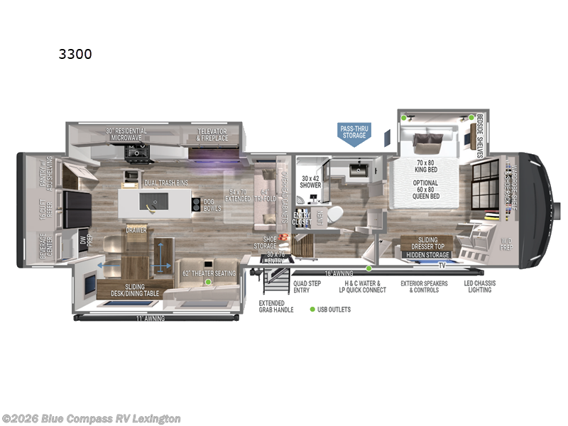 2025 Brinkley RV Model Z 3300 - Used Fifth Wheel For Sale by Blue Compass RV Lexington in Georgetown, Kentucky features Slideout