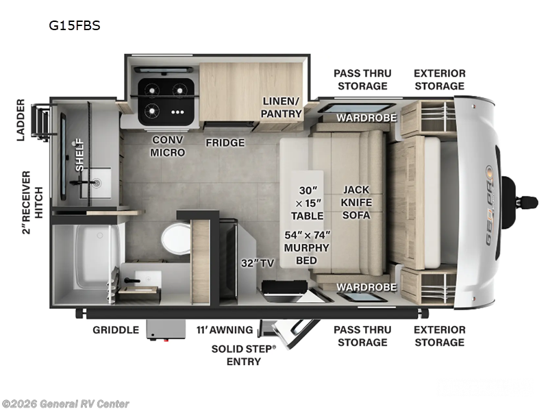 2025 Forest River GEOPRO 15FBS - Used Travel Trailer For Sale by General RV Center in West Palm Beach, Florida