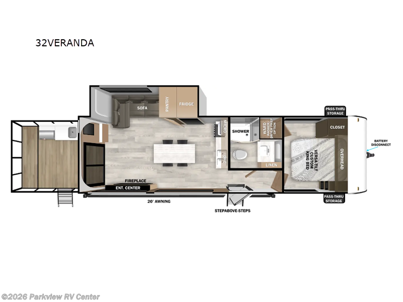 2025 Forest River Salem 32VERANDA - New Travel Trailer For Sale by Parkview RV Center in Smyrna, Delaware features Slideout