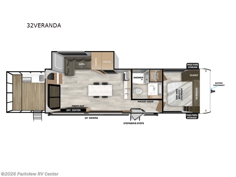 2025 Forest River Salem 32VERANDA - New Travel Trailer For Sale by Parkview RV Center in Smyrna, Delaware features Slideout