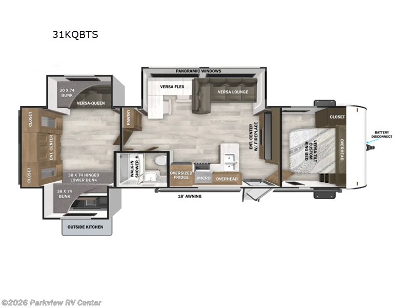 2026 Forest River Salem 31KQBTS - New Travel Trailer For Sale by Parkview RV Center in Smyrna, Delaware features Slideout