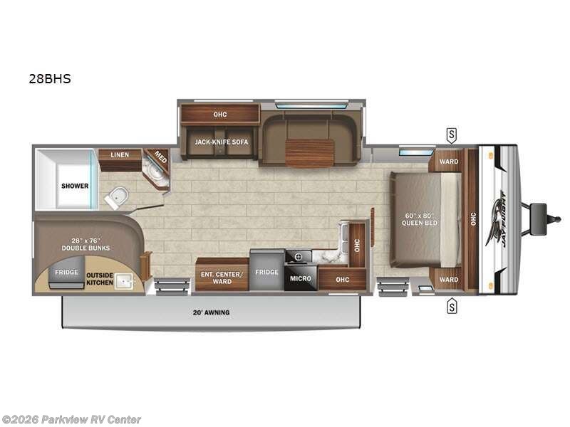 2022 Jayco Jay Flight 28BHS - Used Travel Trailer For Sale by Parkview RV Center in Smyrna, Delaware features Slideout