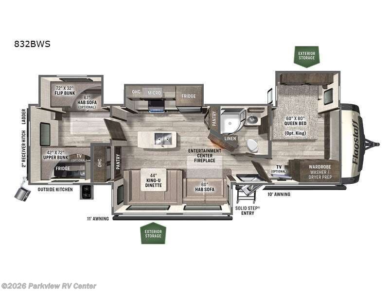 2022 Forest River Flagstaff Classic 832BWS - Used Travel Trailer For Sale by Parkview RV Center in Smyrna, Delaware features Slideout