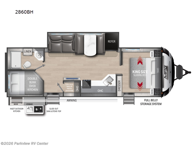 2022 Cruiser RV MPG 2860BH - Used Travel Trailer For Sale by Parkview RV Center in Smyrna, Delaware features Slideout