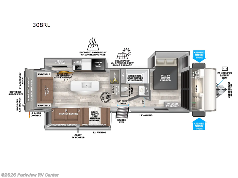 2026 Forest River Salem Hemisphere 308RL - New Travel Trailer For Sale by Parkview RV Center in Smyrna, Delaware features Slideout
