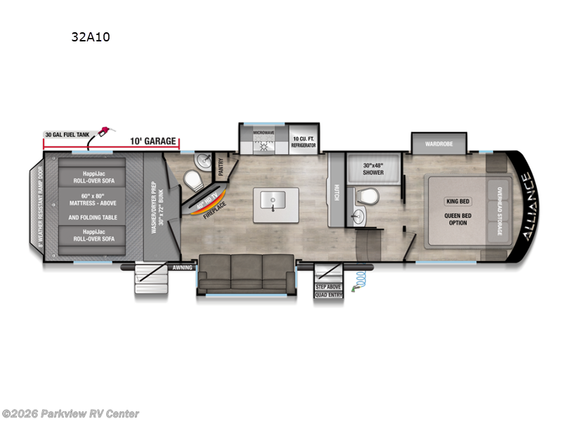 2026 Alliance RV Valor All-Access 32A10 - New Toy Hauler For Sale by Parkview RV Center in Smyrna, Delaware features Slideout