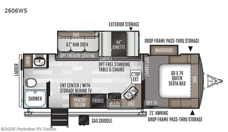 2020 Forest River Rockwood Ultra Lite 2606WS - Used Travel Trailer For Sale by Parkview RV Center in Smyrna, Delaware features Slideout