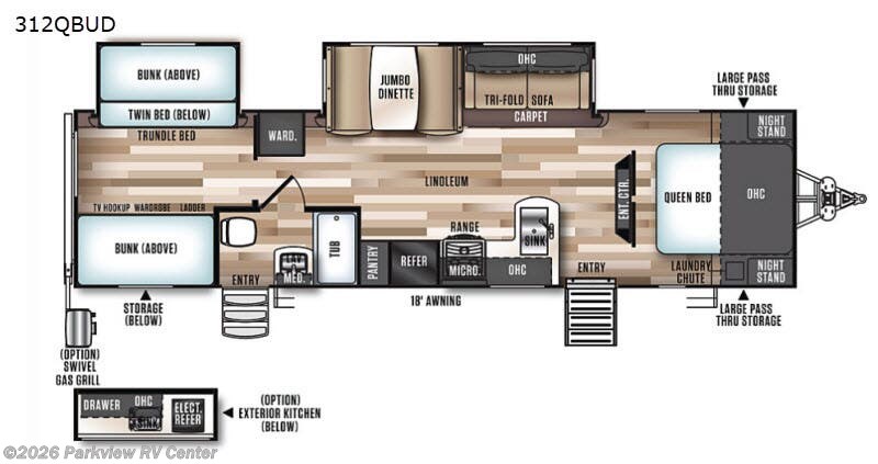 2019 Forest River Salem Hemisphere GLX 312QBUD - Used Travel Trailer For Sale by Parkview RV Center in Smyrna, Delaware features Slideout