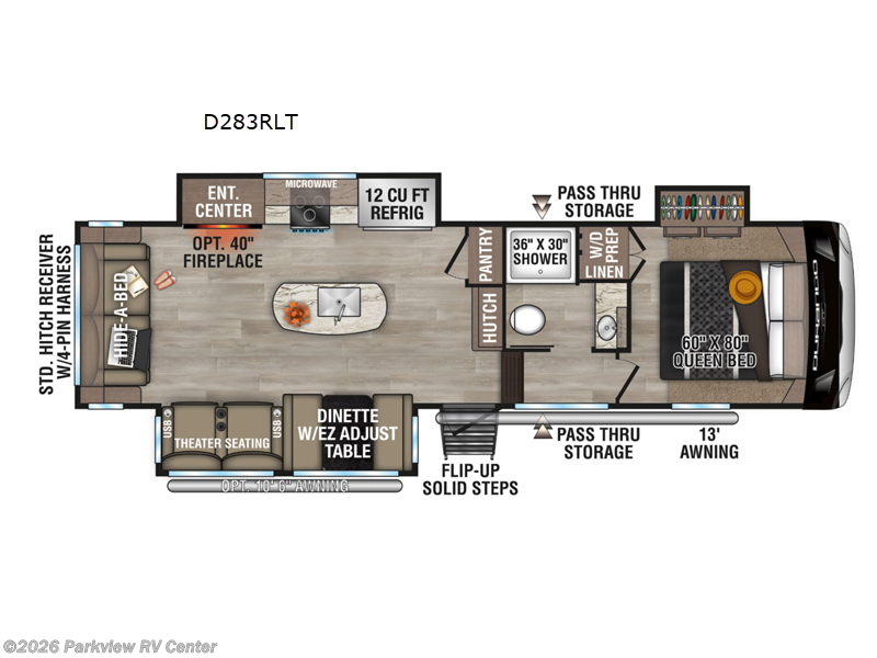 2025 K-Z Durango Half-Ton D283RLT - Used Fifth Wheel For Sale by Parkview RV Center in Smyrna, Delaware features Slideout