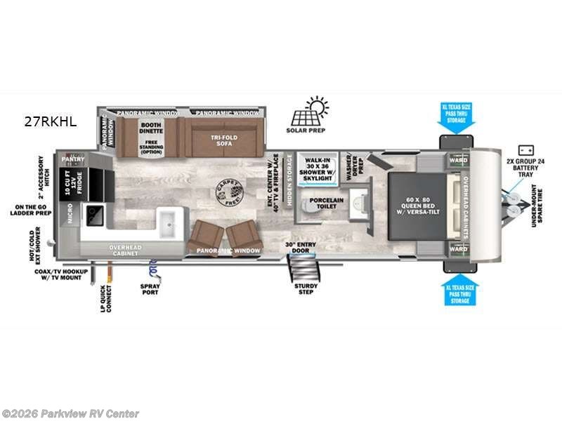 2026 Forest River Salem Hemisphere Hyper-Lyte 28RKHL - New Travel Trailer For Sale by Parkview RV Center in Smyrna, Delaware features Slideout
