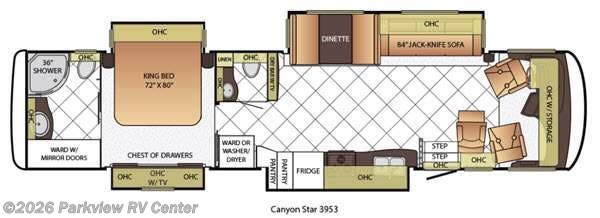 2015 Newmar Canyon Star 3953 - Used Class A For Sale by Parkview RV Center in Smyrna, Delaware features Slideout