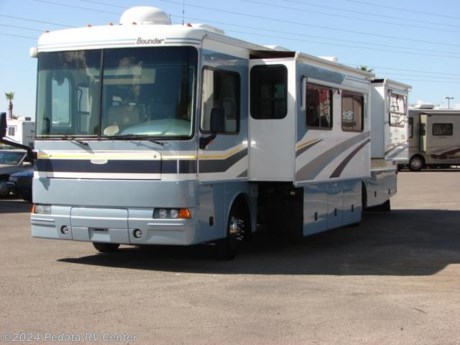 &lt;p&gt;&amp;nbsp;&lt;/p&gt;

&lt;p&gt;This 2005 Fleetwood Bounder is well equipped with all that you would want in a diesel pusher.&amp;nbsp; Features include: four door refrigerator with ice, large pantry, solid surface counter tops, convection microwave oven, built in washer/dryer, fully automatic leveling, back-up camera, ultra leather, satellite dish, power seats, power visor, and power awning. For complete information call us toll free at 888-545-8314.&lt;/p&gt;
