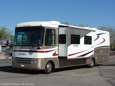 &lt;p&gt;&amp;nbsp;&lt;/p&gt;

&lt;p&gt;This 2006 Safari Simba is a beautiful class A coach with lots of quality and extras.&amp;nbsp; Features include: fully automatic leveling jacks, power awning, satellite radio, day-night shades, power visors, solid surface counter tops, kitchen skylight, convection microwave oven, sleeper sofa, built-in desk, TV, DVD, and VCR. For complete information call us toll free at 888-545-8314.&lt;/p&gt;
