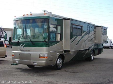 &lt;p&gt;&amp;nbsp;&lt;/p&gt;

&lt;p&gt;This 2003 National Tradewinds is a great diesel pusher with a lot of class for your next trip.&amp;nbsp; Features include: fantastic fan with rain sensor, solid surface counter tops, large refrigerator, convection microwave oven, fully automatic leveling system, TV, DVD, VCR, satellite dish, large glass shower, ceramic tile floor, ultra leather, power footrest, day-night shades, and thermal pane windows. For complete information call us toll free at 888-545-8314.&lt;/p&gt;
