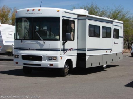 &lt;p&gt;&amp;nbsp;&lt;/p&gt;

&lt;p&gt;This 2003 Winnebago Sightseer is a great little inexpensive class A that gives you all the comforts and advantages of a class A with out the big price tag.&amp;nbsp; Features include: leveling jacks, ducted A/C, back-up monitor, patio awning, remote and heated mirrors, microwave oven, lots of storage, TV, DVD, VCR, and a spacious living area due to the slide out. For complete information call us toll free at 888-545-8314.&lt;/p&gt;
