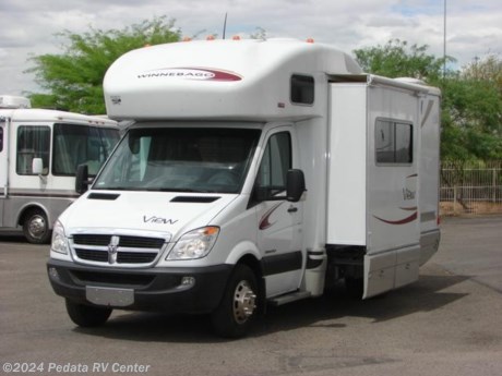 &lt;p&gt;&amp;nbsp;&lt;/p&gt;

&lt;p&gt;This 2008 Winnebago view is a great way to travel the country with a short RV, in style, and very fuel-efficient.&amp;nbsp; Features include: convection microwave oven, stove, power leveling jacks, TV, DVD, satellite dish, encased patio awning, day-night shades, skylight, and back-up monitor. For complete information call us toll free at 888-545-8314.&lt;/p&gt;
