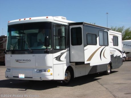&lt;p&gt;&amp;nbsp;&lt;/p&gt;

&lt;p&gt;This 2006 Gulf Stream Crescendo is a beautiful and very inexpensive diesel pusher with some great options to insure that you are traveling in style.&amp;nbsp; Features include: solid surface counter tops, thermal-pane windows, large pantry, icemaker, convection microwave oven, back-up camera, patio awning, leveling jacks, TV, satellite dish, and fantastic fan with temperature control. For complete information call us toll free at 888-545-8314.&lt;/p&gt;
