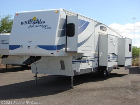 &lt;p&gt;&amp;nbsp;&lt;/p&gt;

&lt;p&gt;This 2006 Wilderness Advantage AX6 is a very nice fifth wheel with some great features to make sure that you are traveling in comfort.&amp;nbsp; Features include: ceiling fan, fantastic fan, built-in washer/dryer, king-size bed, ducted A/C, TV, DVD, fireplace, surround sound, ultra leather, patio awning, large pantry, wrap around kitchen, day-night shades, and plumbed for RVQ. For complete information call us toll free at 888-545-8314.&lt;/p&gt;
