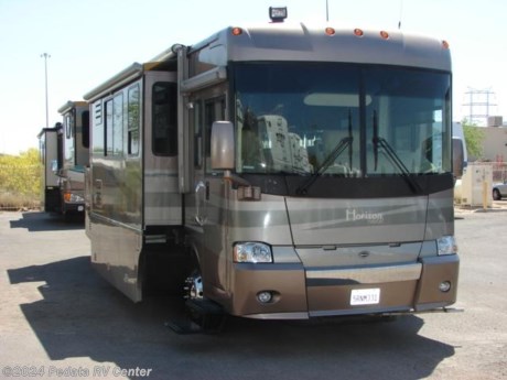 &lt;p&gt;&amp;nbsp;&lt;/p&gt;

&lt;p&gt;This 2005 Itasca Horizon is a beautiful and spacious, yet short, diesel pusher.&amp;nbsp; Features include: smart wheel, adjustable pedals, power patio awning, ultra leather, ceramic tile floor, TV, DVD, VCR, satellite dish, 5.1 surround sound, ceiling fan, solid surface counter tops, large four door refrigerator with ice maker, large pull out pantry, central vacuum, and a sleep number beds. For complete information call us toll free at 888-545-8314.&lt;/p&gt;
