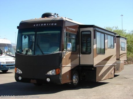 &lt;p&gt;&amp;nbsp;&lt;/p&gt;

&lt;p&gt;This 2006 Fleetwood Excursion is an absolutely gorgeous diesel pusher with lots of class and extras.&amp;nbsp; Features include: automatic generator start, fully automatic leveling jacks, built-in washer/dryer, solid surface counter tops, large four door refrigerator, convection microwave oven, central vacuum, power visors, back-up camera, power awning with wind sensor, power foot rest, TV, DVD, and satellite dish. For complete information call us toll free at 888-545-8314.&lt;/p&gt;
