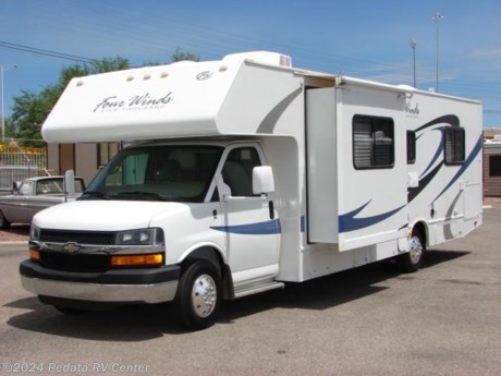 &lt;p&gt;&amp;nbsp;&lt;/p&gt;

&lt;p&gt;This 2008 Four Winds Five Thousand is a beautiful class C with some great features for your next trip.&amp;nbsp; Features include: back-up camera, two TVs, DVD, day-night shades, cherry cabinets, glass shower, patio awning, satellite radio, back-up monitor, and a very large pass through storage compartment. For complete information call us toll free at 888-545-8314.&lt;/p&gt;
