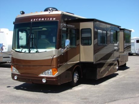 &lt;p&gt;&amp;nbsp;&lt;/p&gt;

&lt;p&gt;This 2005 Fleetwood Excursion is a beautiful diesel pusher with a very spacious four slide-out floor plan.&amp;nbsp; Features include: fully automatic leveling jacks, ultra leather, power visors, back-up camera, adjustable air bed, central vacuum, power patio awning, alloy wheels, solid surface counter tops, large four door refrigerator, ice maker, convection microwave oven, large pull out pantry, and a built-in washer/dryer. For complete information call us toll free at 888-545-8314.&lt;/p&gt;
