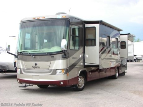 &lt;p&gt;
	&amp;nbsp;&lt;/p&gt;
&lt;p&gt;
	This 2008 Holiday Rambler Neptune is a beautiful high quality diesel pusher with some very nice touches of class.&amp;nbsp; Features include: large glass shower, sleep number bed, ceiling fan, three-way back-up camera, central vacuum, recessed lighting, fully automatic leveling jacks, TV, DVD, 5.1 surround sound, satellite dish, power awning, large pull-out pantry, refrigerator, ice maker, solid surface counter tops, convection microwave oven, and a central vacuum system. For complete information call us toll free at 888-545-8314.&lt;/p&gt;
