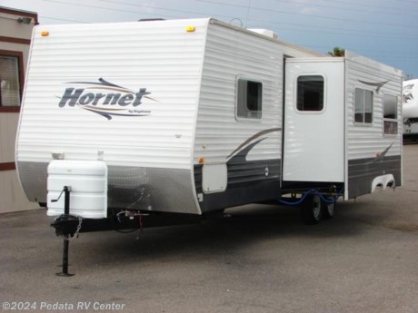 &lt;p&gt;&amp;nbsp;&lt;/p&gt;

&lt;p&gt;This 2008 Keystone Hornet has a lot to offer for the whole family.&amp;nbsp; Features include: patio awning, stabilizer jacks, two entrance doors, ducted A/C, spacious slide-out, bunk beds, TV, DVD, CD, MP3, and surround sound. For complete information call us toll free at 888-545-8314.&lt;/p&gt;
