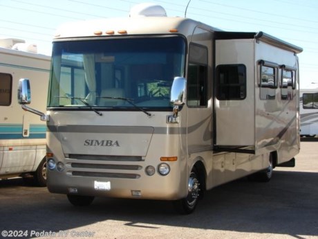 &lt;p&gt;&amp;nbsp;&lt;/p&gt;

&lt;p&gt;This 2006 Safari Simba is a beautiful class A with some very high end feature to be sure that your next trip is one traveled in style.&amp;nbsp; Features include: fully automatic leveling jacks, power sun visors, solid surface counter tops, large four door refrigerator with ice, convection microwave oven, sleeper sofa, kitchen skylight, thermal-pane windows, fantastic fan, power patio awning, TV, DVD, VCR, satellite dish, satellite radio, and 5.1 surround sound. For complete information call us toll free at 888-545-8314.&lt;/p&gt;
