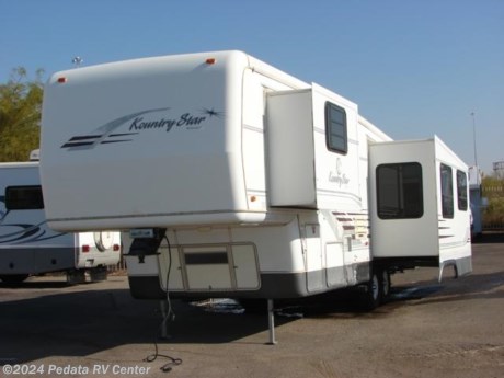 &lt;p&gt;&amp;nbsp;&lt;/p&gt;

&lt;p&gt;This 1998 Newmar Kountry Star fifth wheel is a very nice and yet inexpensive, ready for your next trip.&amp;nbsp; Features include: ceiling fan, ducted A/C, TV, satellite dish, stereo, large refrigerator, convection microwave oven, stove, large glass shower, encased patio awning, and washer/dryer prep. For complete information call us toll free at 888-545-8314.&lt;/p&gt;
