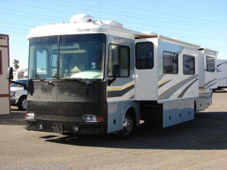 &lt;p&gt;&amp;nbsp;&lt;/p&gt;

&lt;p&gt;This 2005 Fleetwood Bounder diesel is a beautiful diesel pusher with some very nice options.&amp;nbsp; Features include: power visors, day-night shades, fully automatic leveling jacks, built-in desk, ultra leather, recliner, encased patio awning, TV, DVD, satellite dish, power inverter, large four-door refrigerator with ice, wrap around kitchen, solid surface counter tops, convection microwave oven, and a built-in washer/dryer.&amp;nbsp; For complete information call us toll free at 888-545-8314.&lt;/p&gt;
