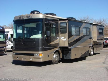 &lt;p&gt;&amp;nbsp;&lt;/p&gt;

&lt;p&gt;This 2005 Fleetwood Expedition is a quality diesel pusher with power and all the comforts of home.&amp;nbsp; Features include: ultra leather, fantastic fan, thermal pane windows, fully automatic leveling jacks, TV, DVD, VCR, satellite dish, power inverter, power patio awning, solid surface counter tops, large four door refrigerator with ice, convection microwave oven, large pantry, and full body paint. For complete information call us toll free at 888-545-8314.&lt;/p&gt;

