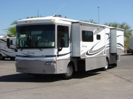 &lt;p&gt;&amp;nbsp;&lt;/p&gt;

&lt;p&gt;This Winnebago Journey is a beautiful and short diesel pusher with some very nice features to be sure that you are traveling in comfort.&amp;nbsp; Features include: smart wheel, color back-up monitor, solar charging system, power patio awning, fantastic fan, large pull out pantry, solid surface counter tops, convection microwave oven, alloy wheels, ceiling fan, TV, DVD, VCR, and a satellite dish.&lt;/p&gt;
