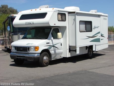 &lt;p&gt;This 2006 Itasca Spirit is a very nice class C that is ready for your next adventure.&amp;nbsp; Features include: patio awning, fantastic fan, skylight, convection microwave oven, day-night shades, heated and remote mirrors, exterior stereo, built-in generator, LCD TV, CD, stereo, and satellite radio. For complete information call us toll free at 888-545-8314.&lt;/p&gt;
