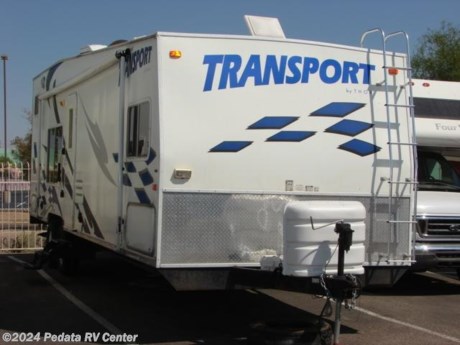 &lt;p&gt;&amp;nbsp;&lt;/p&gt;

&lt;p&gt;This 2006 Thor Transport is a great toy hauler with all you need to load up your toys to have some fun.&amp;nbsp; Features include: power bed, stabilizer jacks, exterior stereo, exterior shower, microwave oven, stove, oven, refrigerator, CD, stereo, day-night shades, built-in generator, fuel pump station, and a patio awning. For complete information call us toll free at 888-545-8314.&lt;/p&gt;
