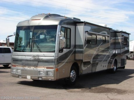 &lt;p&gt;&amp;nbsp;&lt;/p&gt;

&lt;p&gt;This 2002 American Eagle is a absolutely gorgeous diesel pusher with all the luxury that you could want.&amp;nbsp; Features include: smart wheel, fantastic fan with rain sensor, built-in washer/dryer, large glass shower, large four door refrigerator with ice, solid surface counter tops, ceiling fan, TV, DVD, satellite dish, 5.1 surround sound, power patio awning, slide out storage trays, alloy wheels, and encased window awnings. For complete information call us toll free at 888-545-8314.&lt;/p&gt;
