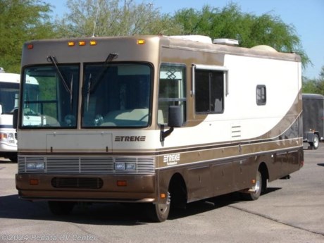 &lt;p&gt;This 1998 Safari Trek is a very nice class A that gives you all the comfort and luxury in an amazingly short package.&amp;nbsp; Features include: leveling jacks, large glass shower, TV, DVD, electro magic bed, back-up camera, fantastic fan, convection microwave oven, refrigerator, and solid surface counter tops. &amp;nbsp;For complete information call us toll free at 888-545-8314.&lt;/p&gt;
