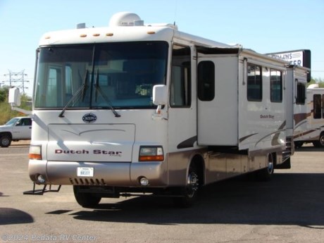 &lt;p&gt;&amp;nbsp;&lt;/p&gt;

&lt;p&gt;This 2001 Newmar Dutchstar is a beautiful diesel pusher with some very nice high-end features all for an amazing low price.&amp;nbsp; Features include: refrigerator, ice maker, convection microwave oven, solid surface counter tops, fantastic fan with rain sensor, stacked washer/dryer, ceramic tile floors, leather, back up monitor, LCD TV, satellite dish, encased patio awning, and window awnings. For complete information call us toll free at 888-545-8314.&lt;/p&gt;
