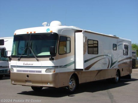 &lt;p&gt;This Holiday Rambler Endeavor is a high quality coach with some great options and all at an unbelievable price. Features include leveling jacks, spotlight, satellite dish, tile floors, Corian counter tops, convection microwave oven, icemaker, and encased patio awning. For complete information call us toll free at 888-545-8314.&lt;/p&gt;
