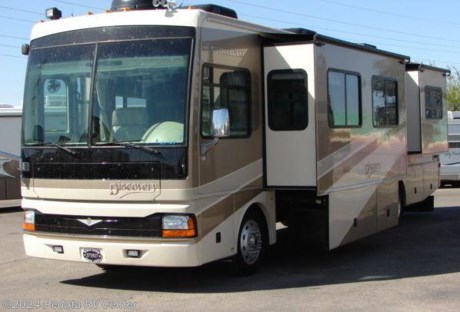 &lt;p&gt;This 2006 Fleetwood Discovery with three slides is a beautiful way to enjoy the RV lifestyle. Features include convection microwave oven, solid surface counter tops, large refrigerator with water in the door, built-in coffee maker, central vacuum, back-up camera, satellite radio, TV, DVD, VCR, satellite dish, built-in washer/dryer, two bathroom sinks, ultra leather, auto generator start, and a fully automatic leveling system. For complete information call us toll free at 888-545-8314.&lt;/p&gt;
