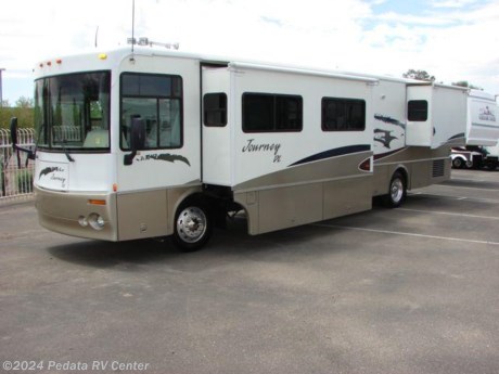 &lt;p&gt;This 2002 Winnebago Journey is an amazing deal. Grab this one fast because with this price it will move very fast. Features include TV, DVD, VCR, surround sound, built-in washer/dryer, built-in coffee maker, solid surface counter tops, ceramic tile floors, fantastic fan, four-door refrigerator, thermal pane windows, and day-night shades. For complete information call us toll free at 888-545-8314.&lt;/p&gt;
